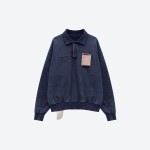 Referee‑style Polo‑collar Sweatshirt